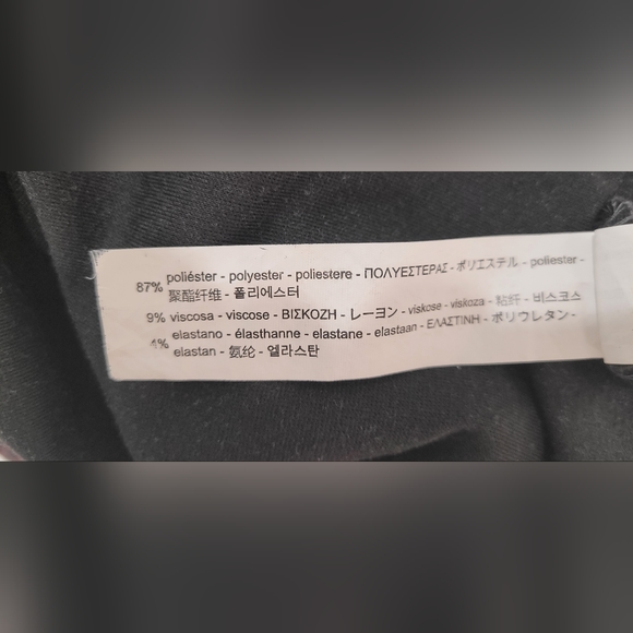 Zara Dress Bodycon Check Grey Burgundy Round Neck Long Sleeve - Picture 6 of 8